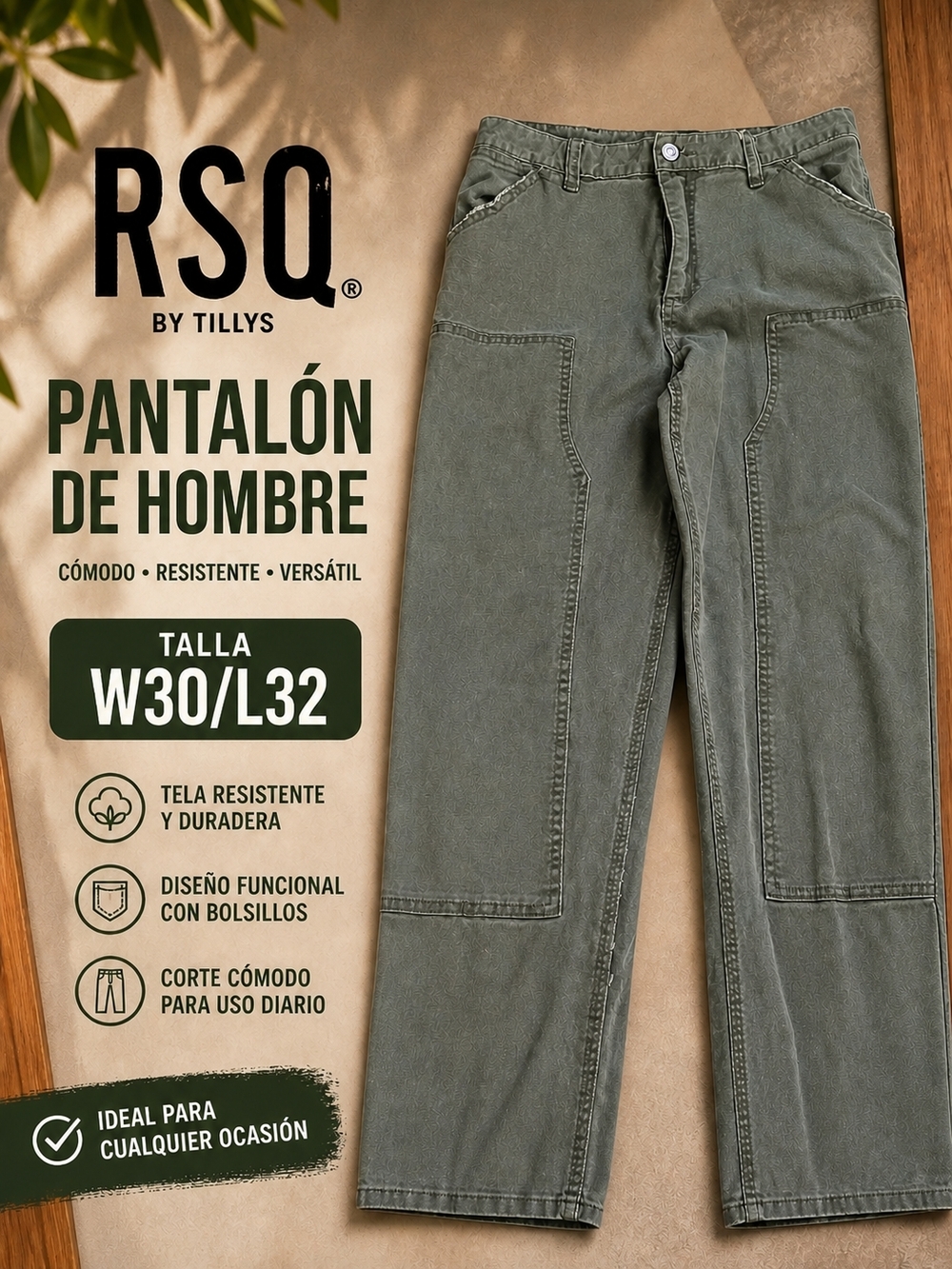 RSQ Olive Green Cargo-Style Pants
